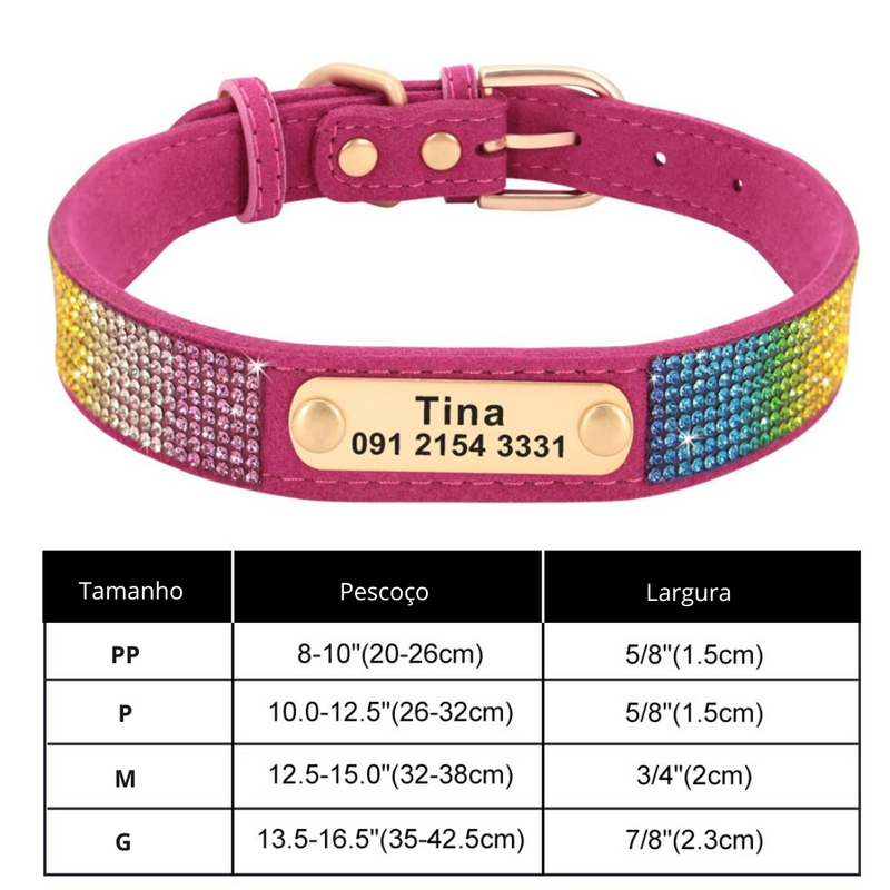 Personalized Dog Collar Bling Customized Anti-lost Pet ID Collar Adjustable Pet Necklace With Engraved Tag For Small Medium Dogs