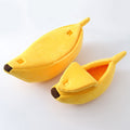 Cute Banana Cat Bed House Super Soft Pet Kennel Dog Warm Sleeping Basket Kitten Comfort Cushion For Cats Portable Cozy Cave