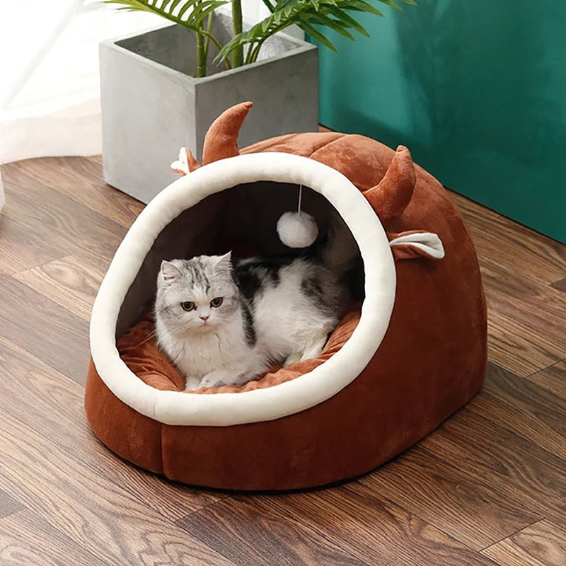 Cute New Cat House Kitten Basket Small Dog Pillow Lounger Cat Bed Mats Cave Puppy Bed Cushion Pet Nest House Supplies For Cats