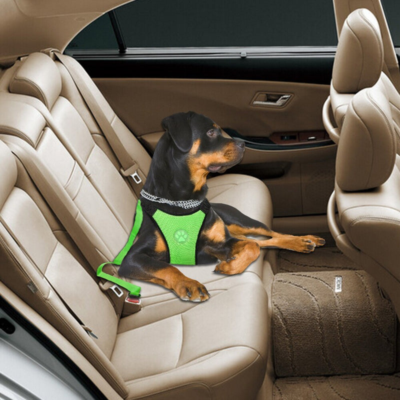 Nylon Breathable Mesh Dog Harness Vest Safety Pet Car Seat Belt Dog Leash Lead Adjustable Vehicle Harness For Medium Large Dogs