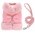 Cute Chihuahua Yorkie Dog Cat Harness Leash Set Warm Winter Pets Puppy Clothes Vest Small Dog Clothing For Pug French Bulldog