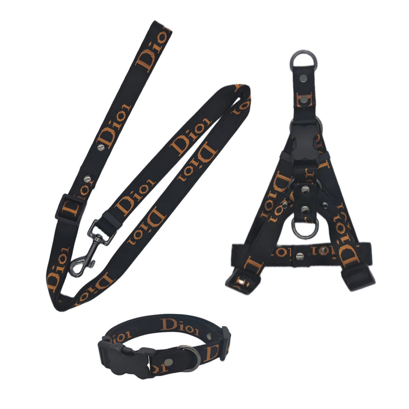 Luxury Fashion Nylon Leisure Double Letter Tide Brand Pet Leash Chest Strap Dog Leash Retractable Chain Pets Accessories