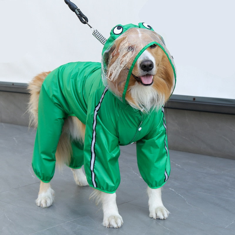 Pet Dog Raincoat Fashion Dinosaur Frog Style Jumpsuit Waterproof Dog Jacket Puppy Water Resistant Clothes for Dogs Pet Coat