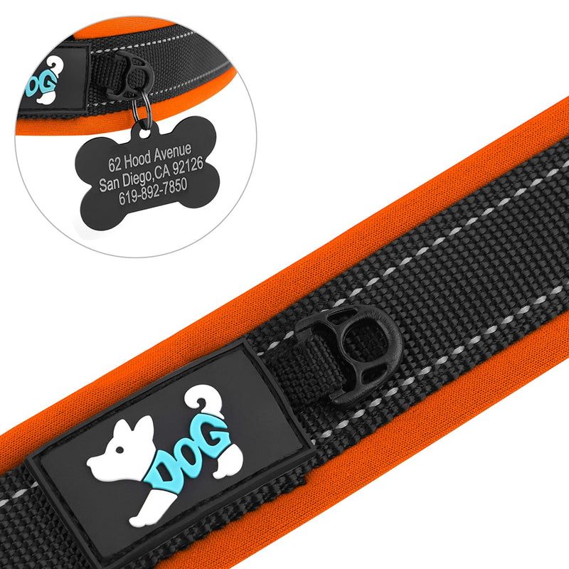 Adjustable Dog Collar Personalized Dogs Padded Collars Reflective Free Engraved ID Tag Pitbull Pug Collars For Small Large Dogs