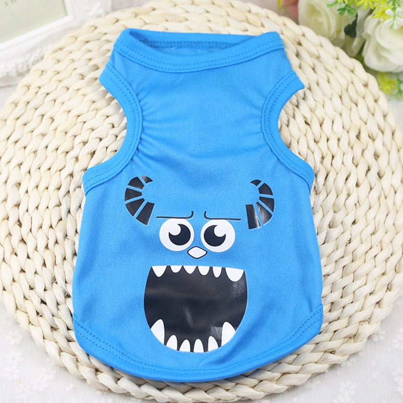 Cartoon Small Dogs Vest Teddy Chihuahua Breathable Puppy Sleveless T-Shirt for Cat Dog Costume Summer Pet Dog Clothes Yorkshire