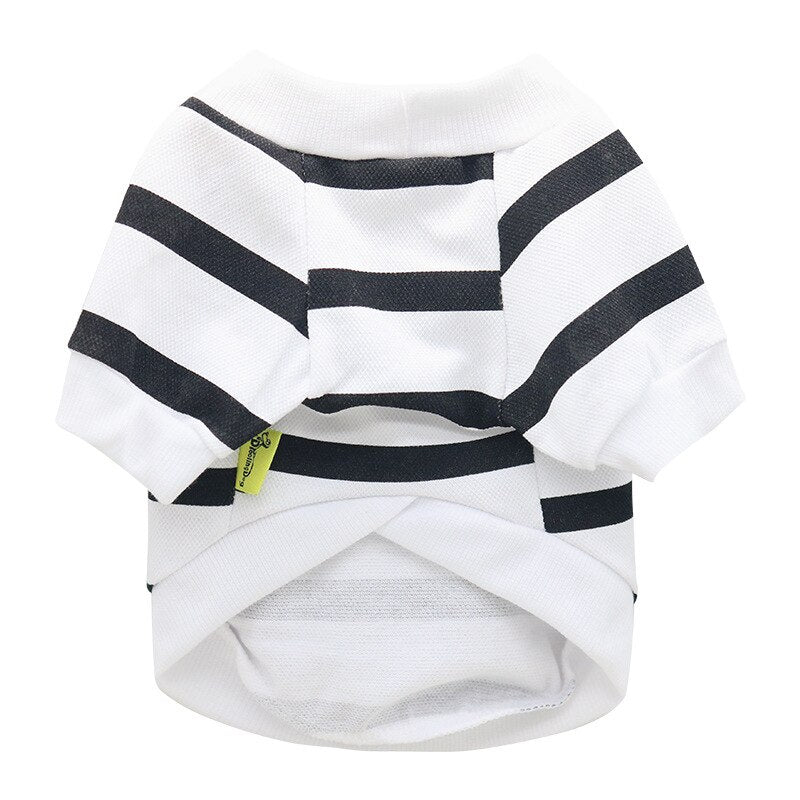 Cute Stripe Dog Hoodi Clothes Breathable Cat Vest Long and Short Sleeves Pet Clothing for Small Dogs Puppy Cat Costume Coat