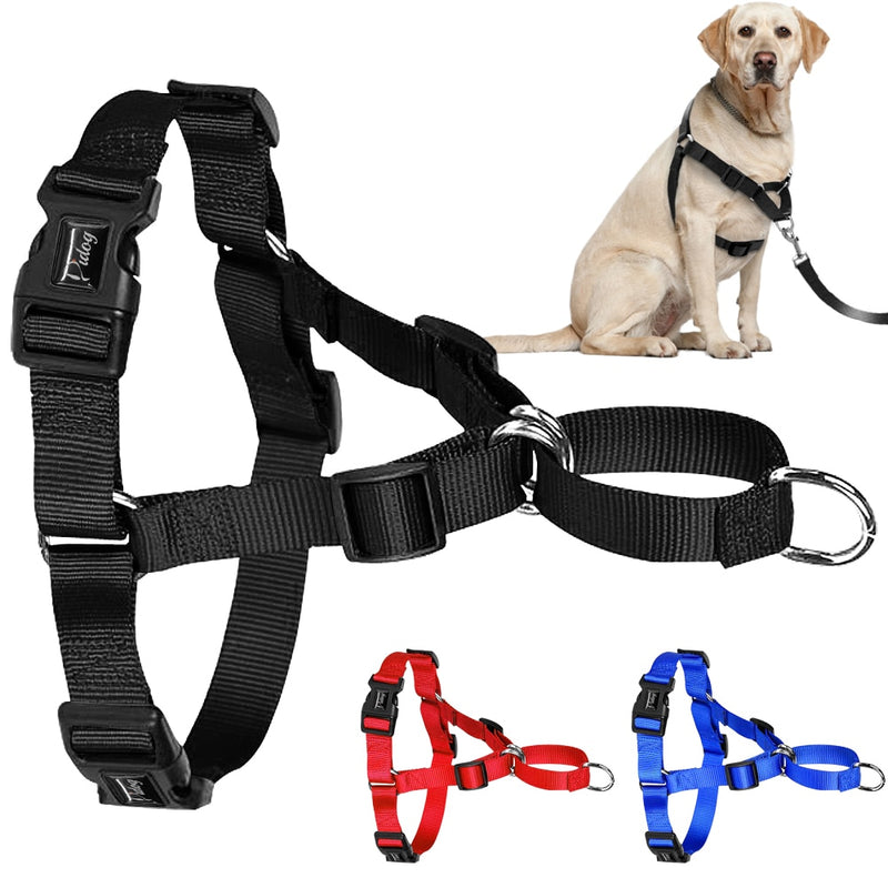 No Pull Nylon Dog Harness Adjustable Pet Dog Harnesses Vest For Medium Large Dogs Pitbull Bulldog German Shepherd  S-XL Black