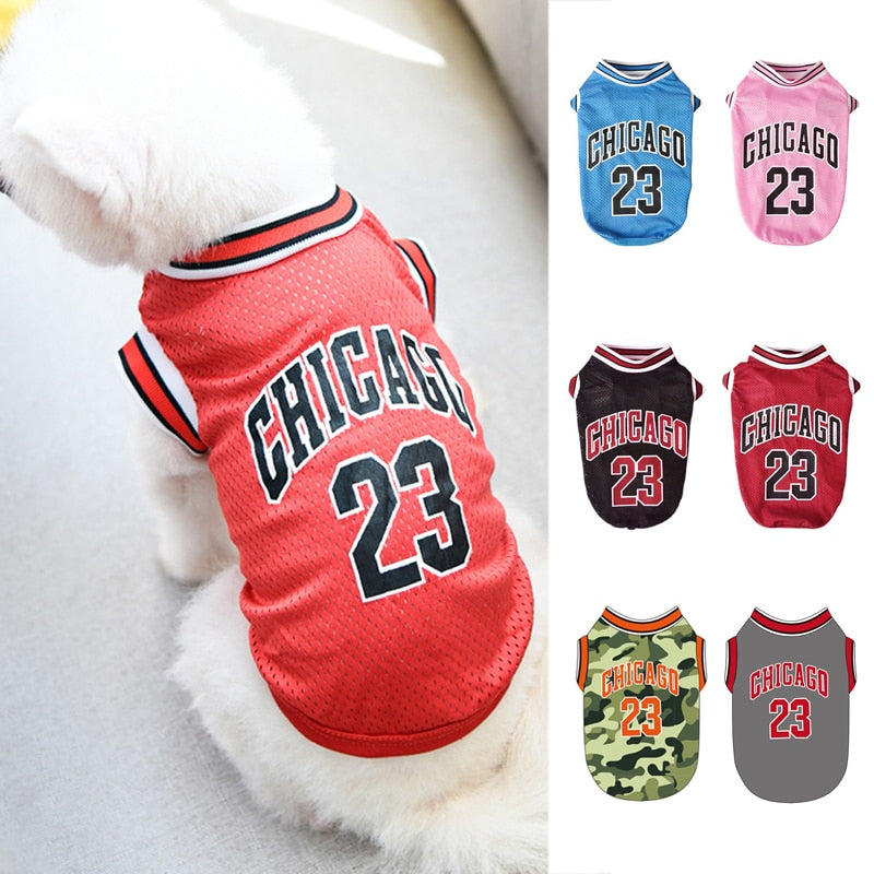 Summer Dog Clothes Mesh Breathable Sport Dog Jersey Basketball Clothes Puppy T-Shirt Summer Pet Cat Shirts For Small Large Dogs